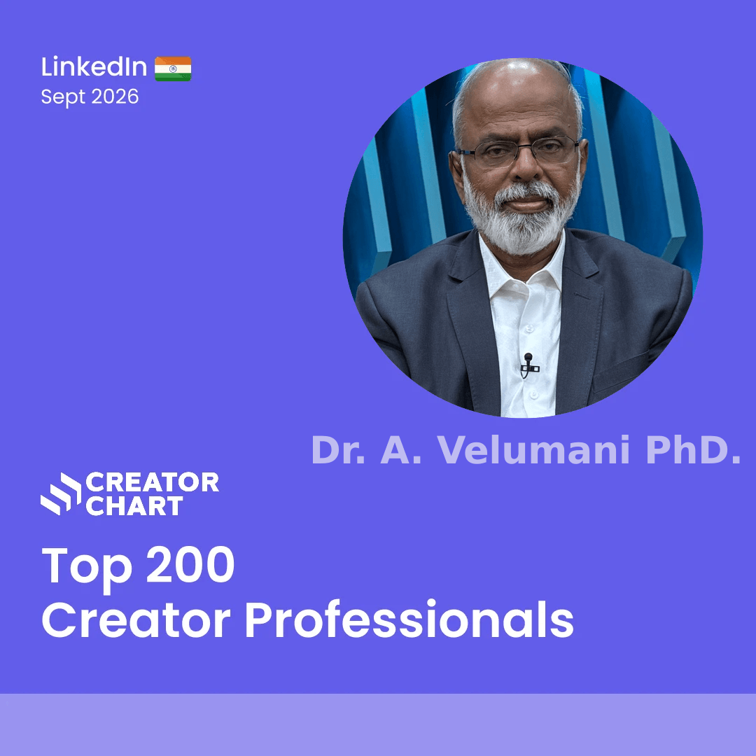 Top 200 Badge for Dr. A. Velumani  PhD.